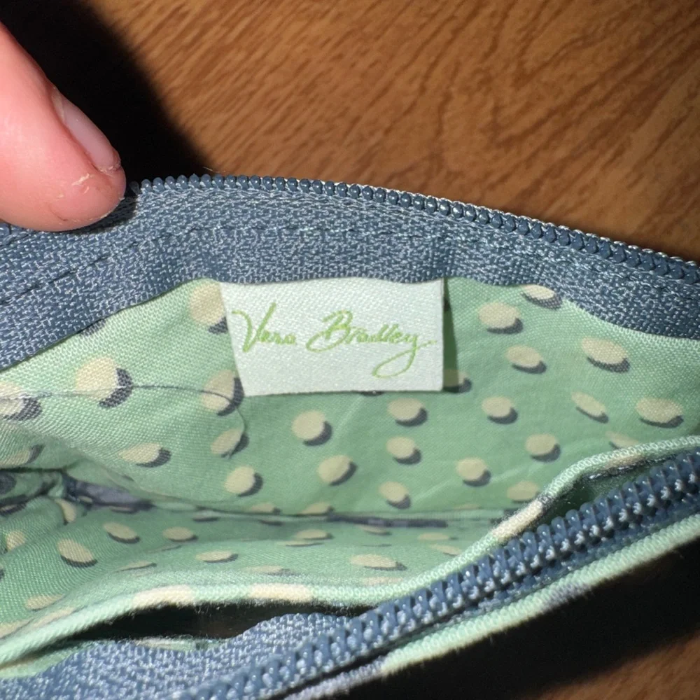 Vera Bradley Mint Floral Coin Pouch with Polka Dot ID Window - Picture 4 of 4